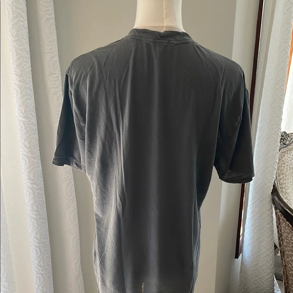 James Perse Size 1 Small EUC Classic Gray Asphalt V-Neck Top Cotton Shirt - Picture 6 of 10